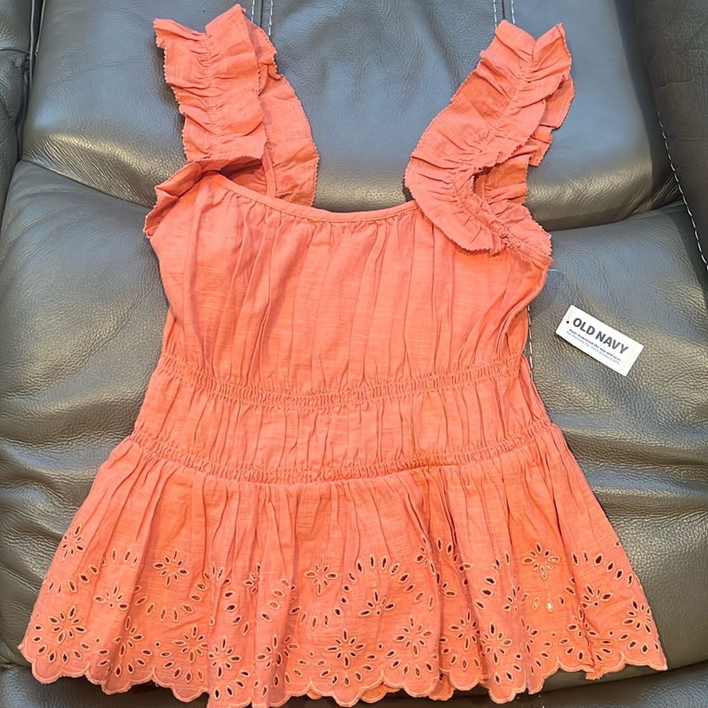 Sleeveless Waist-Defined Ruffle-Trim
Embroidered Babydoll Blouse for Women